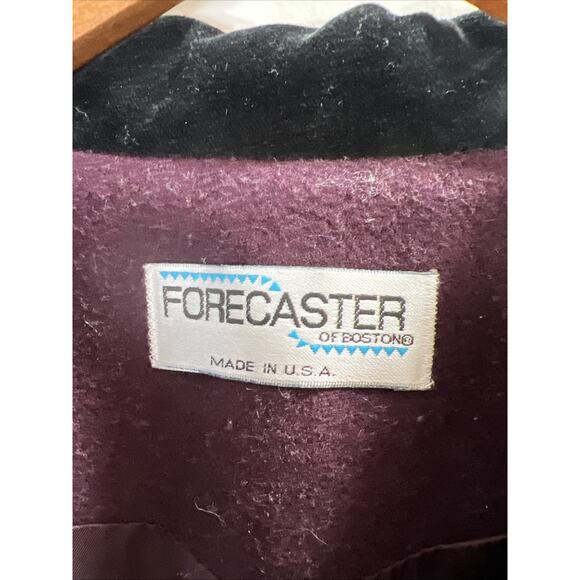 Forecaster of Boston Women’s Wool Coat Size 1X 18 Purple Velvet Trim Classic Lux - Picture 7 of 10